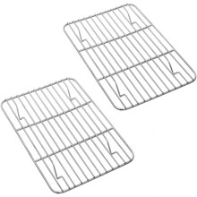 Baking Rack Set of 2 – 11.8"x9" Stainless Steel Cooling/Drying/Roasting Rack, Fits Half Sheet Pans, Oven & Dishwasher Safe