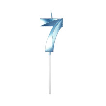 Birthday Candles Extended Big Number Candle Multicolor 3D Design Cake Topper Decoration for Any Celebration, 1 Number Birthday Candle Number: 7