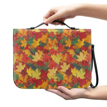 Maple Leaf PU Leather Bible Case for Women & Men – XL Tote with Detachable Wristlet Strap, Compatible with Large Bibles