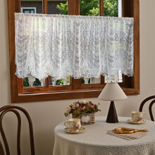 Rideau en dentelle arquée WZXPWT, habillage de fenêtre semi-transparent brodé avec passe-tringle, élégant couvre-porte et fenêtre pour la