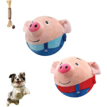 Dog Charmer Interaktiv Studsande Grisleksak, Uppladdningsbar & Pratande, Kompatibel med Hundar
