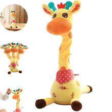Dansende, talende giraflegetøj med lydstyrkekontrol, lys, 60 sange, svajer og reagerer – kompatibel med babyer fra 6 måneder og småbørn
