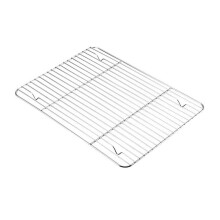 Metal Grate Cooling Rack, Stainless Steel Baking Cooling Rack Rectangle 9.8'' x 7.4'', Oven Safe Grid Wire Racks for Roasting Disposable Pan