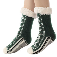 Dikke fleece gevoerde pantoffelsokken met grappig sneakerpatroon voor dames, antislip, thermische, warme wintersokken voor thuis.