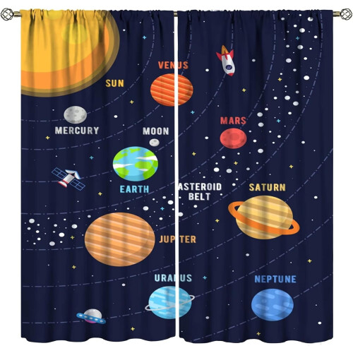 Κουρτίνες συσκότισης Universe για παιδιά – Ηλιακό σύστημα, εκτύπωση πλανητών και