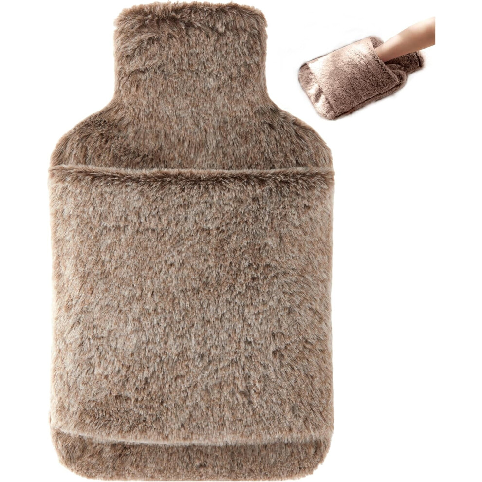 Hot Water Bottle with Cover 2L Khaki