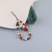 Christmas Series Crystal Handbag Chain - Snowman and Bell Charms, Gift for CCD Camera and Phone Anti-Loss Lanyard