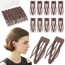 Braune Haarspangen mit Schnappverschluss, Haarspangen aus Metall, Haaraccessoires, Geschenk für Frauen und Mädchen