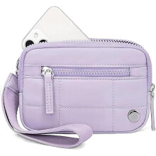 Convely Essential Wristlet, dámske peňaženky na zápästie s 3 zipsami, prešívaná nylonová peňaženka, malé vrecko na zápästie