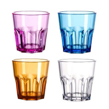 Lot de 4 gobelets octogonaux transparents en acrylique incassables