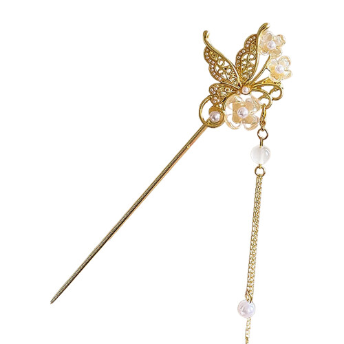 (2) Chinese Tassel Hair Sticks - Fan Shape 1
