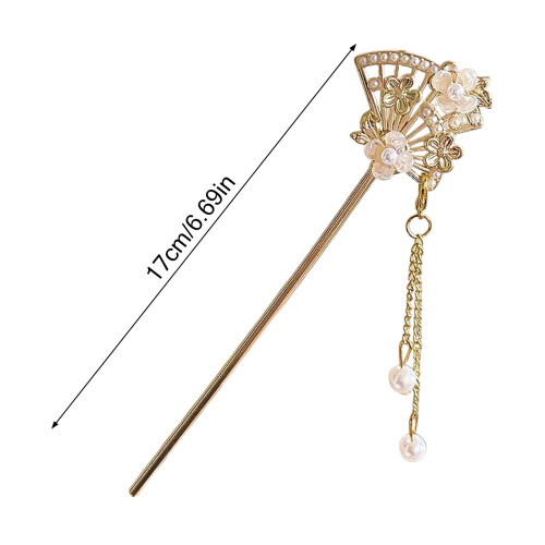 (6) Chinese Tassel Hair Sticks - Fan Shape 1