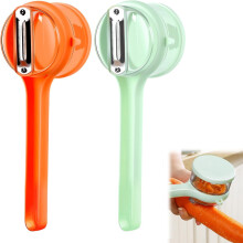 Lot de 2 éplucheurs double face en acier inoxydable avec boîte de rangement - Outil de cuisine polyvalent pour fruits et légumes