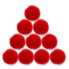 Bolinhas de feltro, pompons pequenos, poliéster vermelho, 100 unidades, 0,27 x 0,27 x 0,27 polegadas
