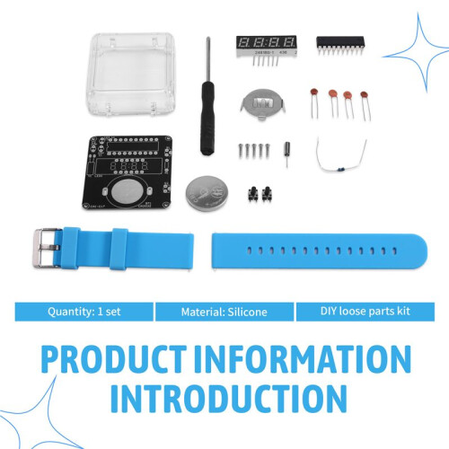 DIY Clock Kit Soldering Practice Kit with 4 Digit LED Display Micro Controller for Electronic Beginners School Student 2