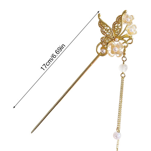 (2) Chinese Tassel Hair Sticks - Fan Shape