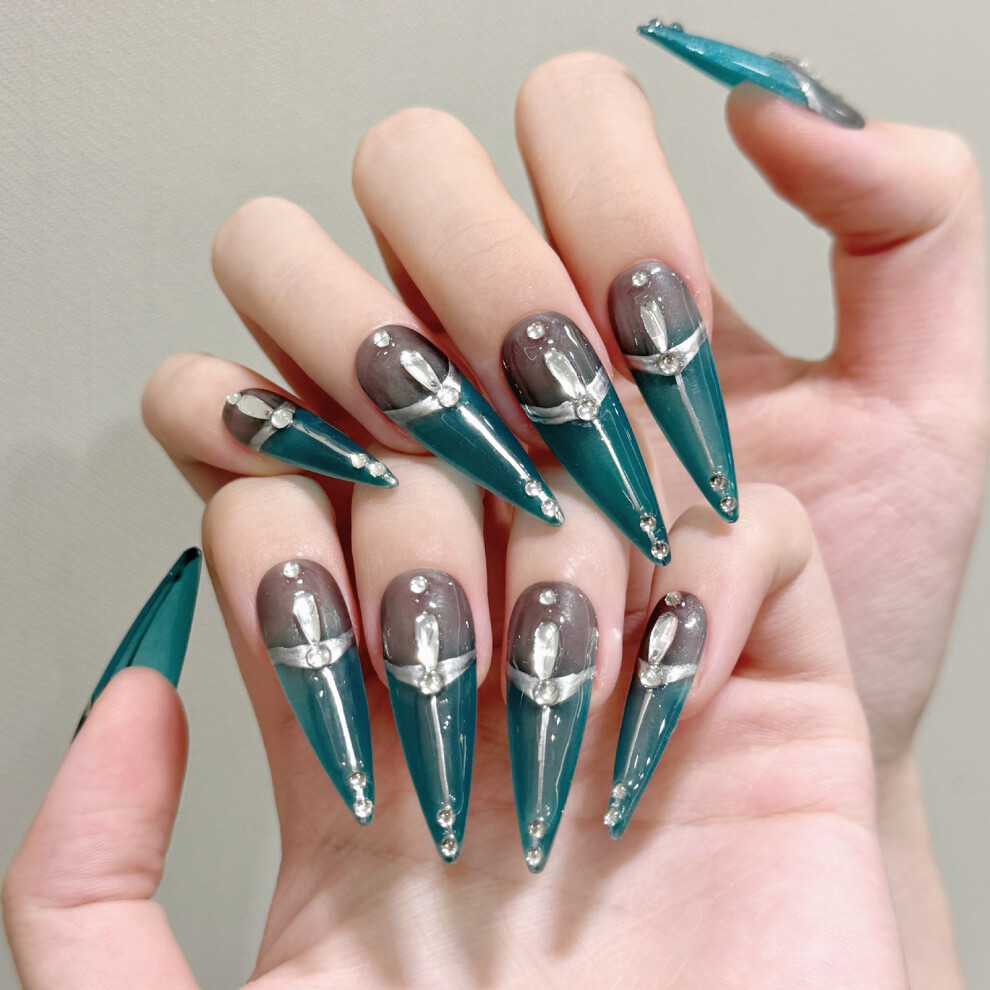 Roc-Electron Green (S) 10Pcs Glossy Metallic Press On Nails
