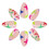 Star Print Pink Fake Nails - Smooth Edge 2