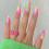 Star Print Pink Fake Nails - Smooth Edge 7