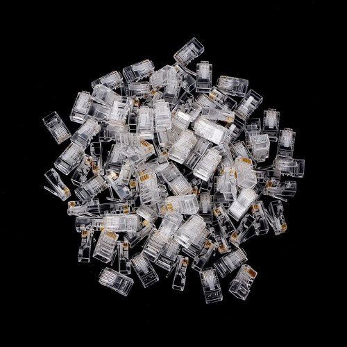 RJ45 Modular Plug Gold Plated CAT5e8P8C100pcs 2