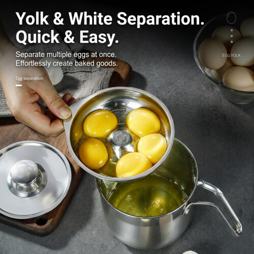 (Small 3 Piece Set) Stainless Steel Egg Separator - Home & Restaurant Use 1