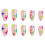 Star Print Pink Fake Nails - Smooth Edge 11