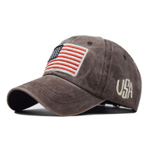 Boys Baseball Hat Running Hat Men Adult Classic American Flag Washed Old Letter American Sunshade Baseball Cap Baseball Cap （Coffee,One Size)