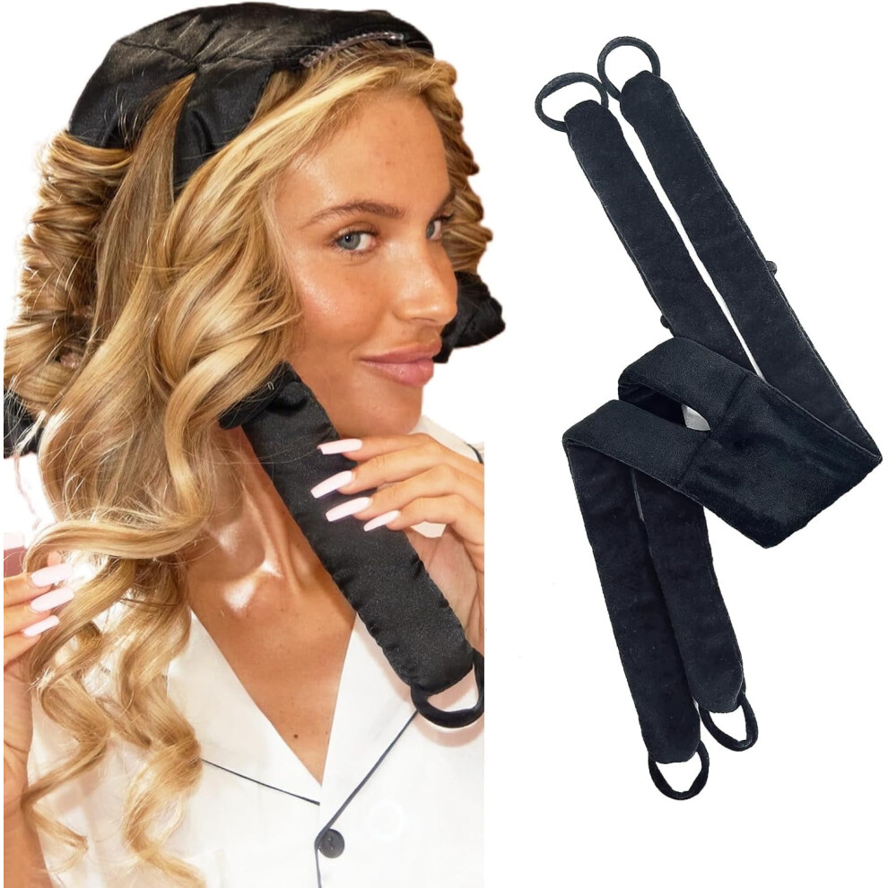 Heatless Hair Curler Rods with Clips Black