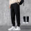 Pantaloni cargo casual da uomo, neri, foderati in pile, taglia XL 4