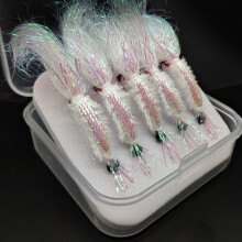 5Pcs Ice Shrimp Lure Bait Fly Bait Fly Hook Fly Fishing Hook For Trout Salmon Bass Saltwater Fishing Lure Fishing Accessories