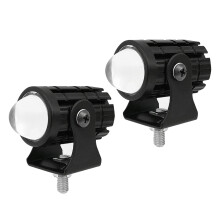2Pcs Motorcycle LED Spotlight 12W Waterproof Aluminum Dual Color White/Yellow