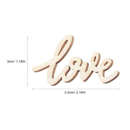 Lettres d'amour en bois beiges (100 pièces) 1