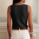 Dames casual top zwart maat L 5