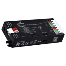 DOMRAEM ESP32 WLED Digital LED Strip Controller with Microphone DC5-24V Power 16A 0.5W Standby DIY100+ WS2811/14/05 Black