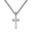 Colar com pingente de cruz da crucificação em aço inoxidável, corrente Miami, cor prata, 55 cm (22 polegadas) para homens e mulheres. 3