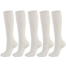 5 paia di calze a compressione per uomo e donna, ideali per sport, corsa, allattamento e viaggi, con supporto graduato, taglie S/M, compatibili con