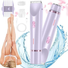 Bikini-Rasierer für Damen, 2-in-1-Elektrorasierer für Damen, tragbarer Bikini-Trimmer mit abnehmbarem Scherkopf, für Nass- und Trockenrasur