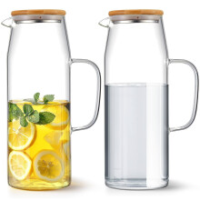 Pichet en verre avec couvercle 1L pour boissons chaudes ou froides