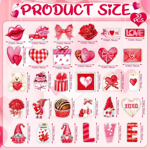 Heart Gnome Fridge Magnets 30 pcs 1