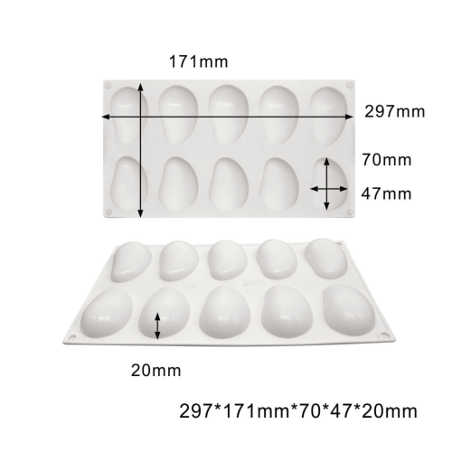 White Egg-Shaped Chocolate Mold, 20-Cavity Candy Making Tool For Easter & Baking, Essential Kitchen Mold 2
