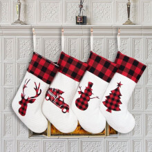 Chaussettes de Noël en coton à carreaux Buffalo (6 pièces)