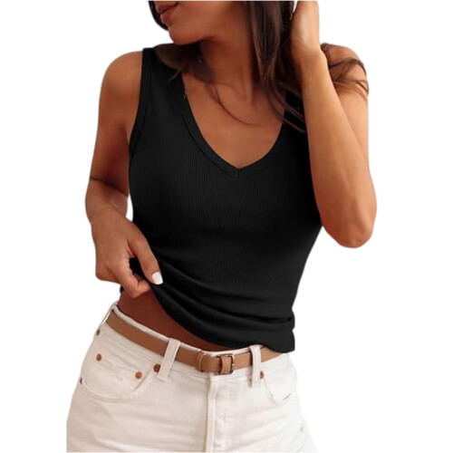 Moderigtig casual top til kvinder, sort XXL