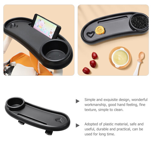 Pram Tray Handrail of Dining Plate Stroller with Drinks Holder 1