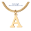 Gold Monogram Necklace Titanium Steel Initial Pendant 2