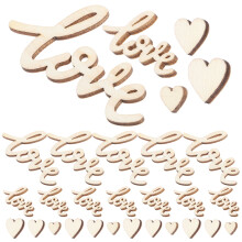 Wooden Love Letter Craft Letters Beige 100 pcs