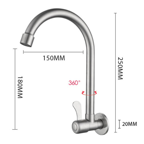 Stylish And Functional Stainless Steel Kitchen Faucet With Wall Mount Design 1