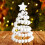 Tabletop Christmas Tree Ornament with White Beads 3