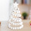 Tabletop Christmas Tree Ornament with White Beads 4