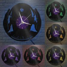 Horloge murale en vinyle avec lumière LED pour la décoration de la cuisine