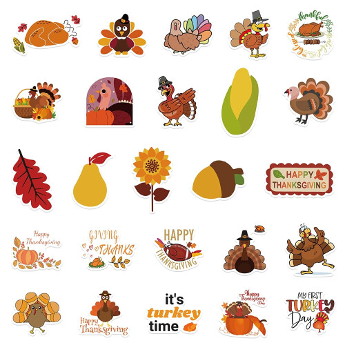 Thanksgiving Stickers Fall Decor 50 Pcs 2